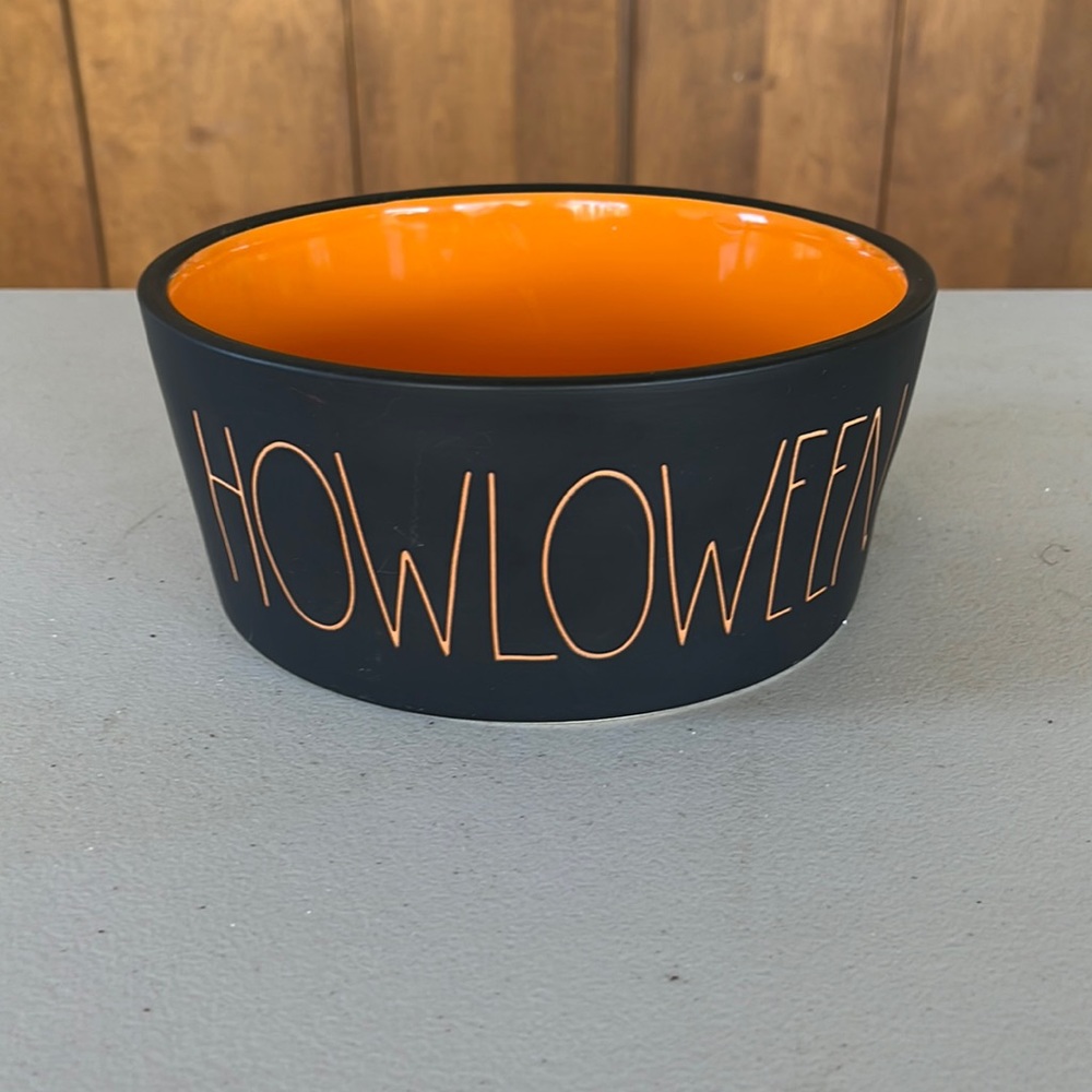 Rae Dunn Matte Black “Howloween” Dog Bowl